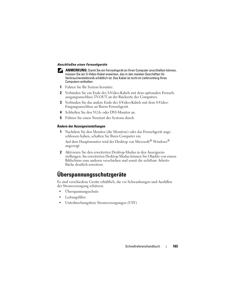 Überspannungsschutzgeräte | Dell OptiPlex 330 (Late 2007) User Manual | Page 163 / 412