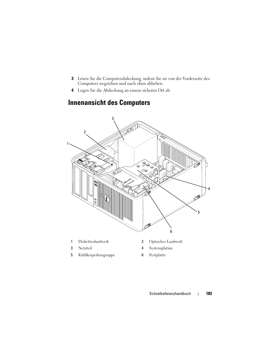 Innenansicht des computers | Dell OptiPlex 330 (Late 2007) User Manual | Page 183 / 412