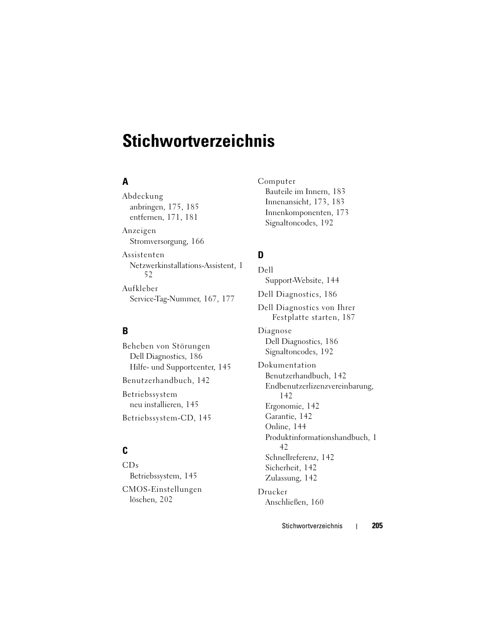 Stichwortverzeichnis | Dell OptiPlex 330 (Late 2007) User Manual | Page 205 / 412