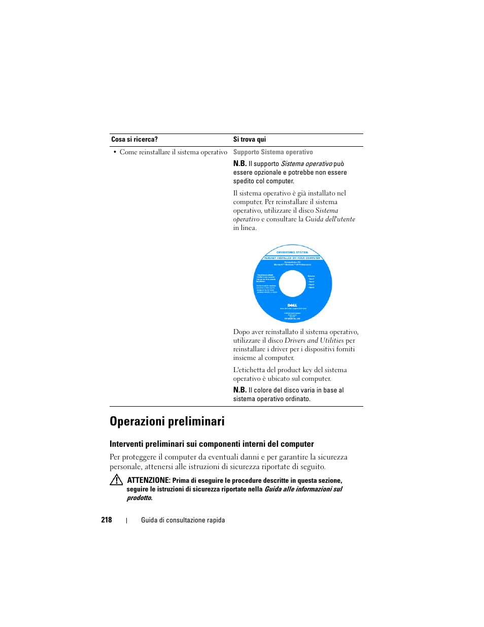Operazioni preliminari | Dell OptiPlex 330 (Late 2007) User Manual | Page 218 / 412