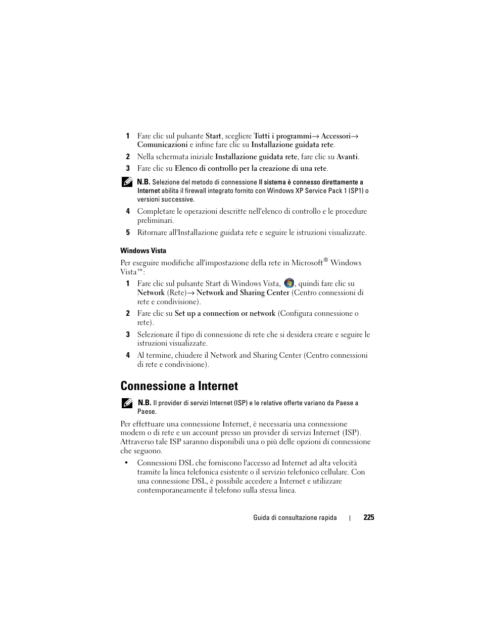 Connessione a internet | Dell OptiPlex 330 (Late 2007) User Manual | Page 225 / 412