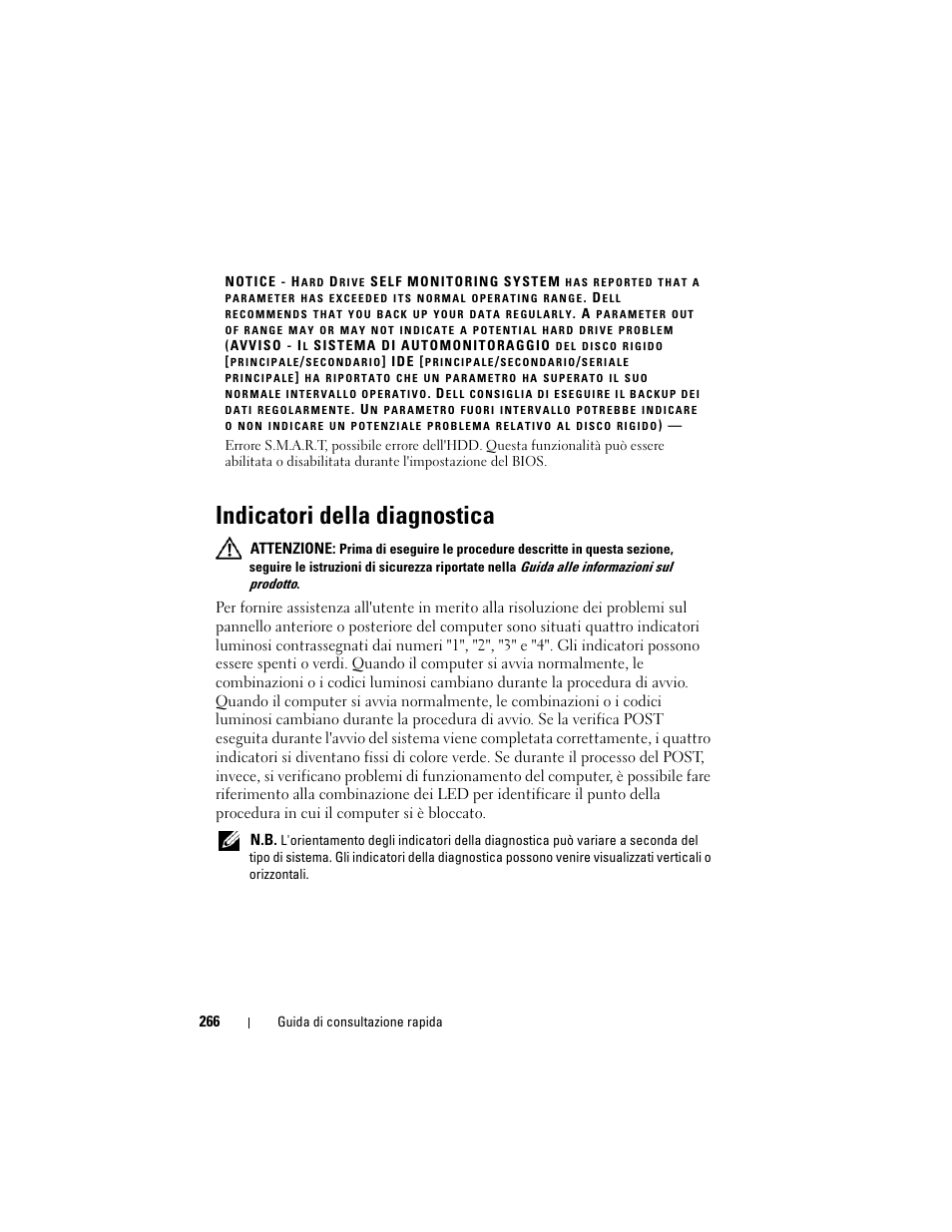 Indicatori della diagnostica | Dell OptiPlex 330 (Late 2007) User Manual | Page 266 / 412