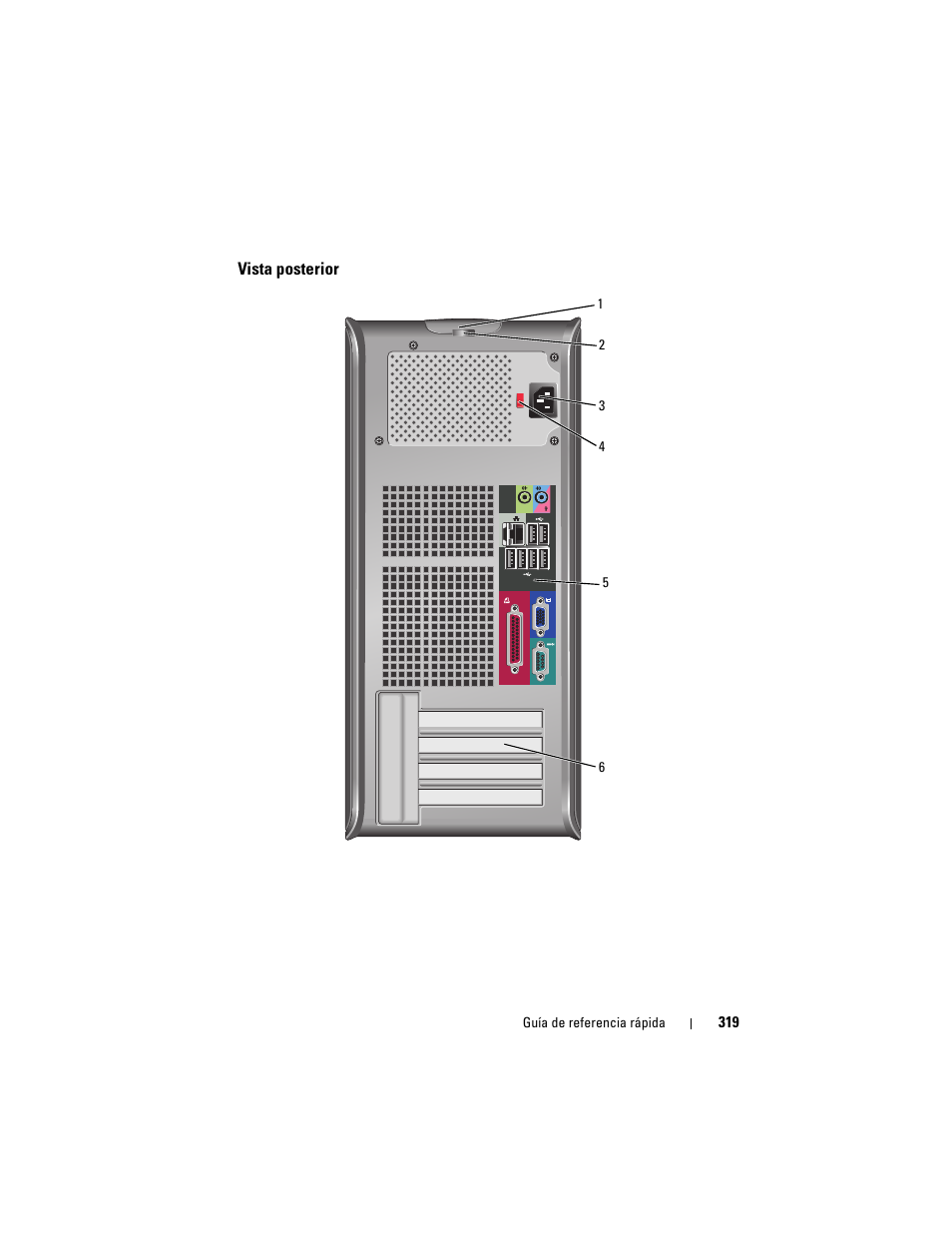 Vista posterior | Dell OptiPlex 330 (Late 2007) User Manual | Page 319 / 412