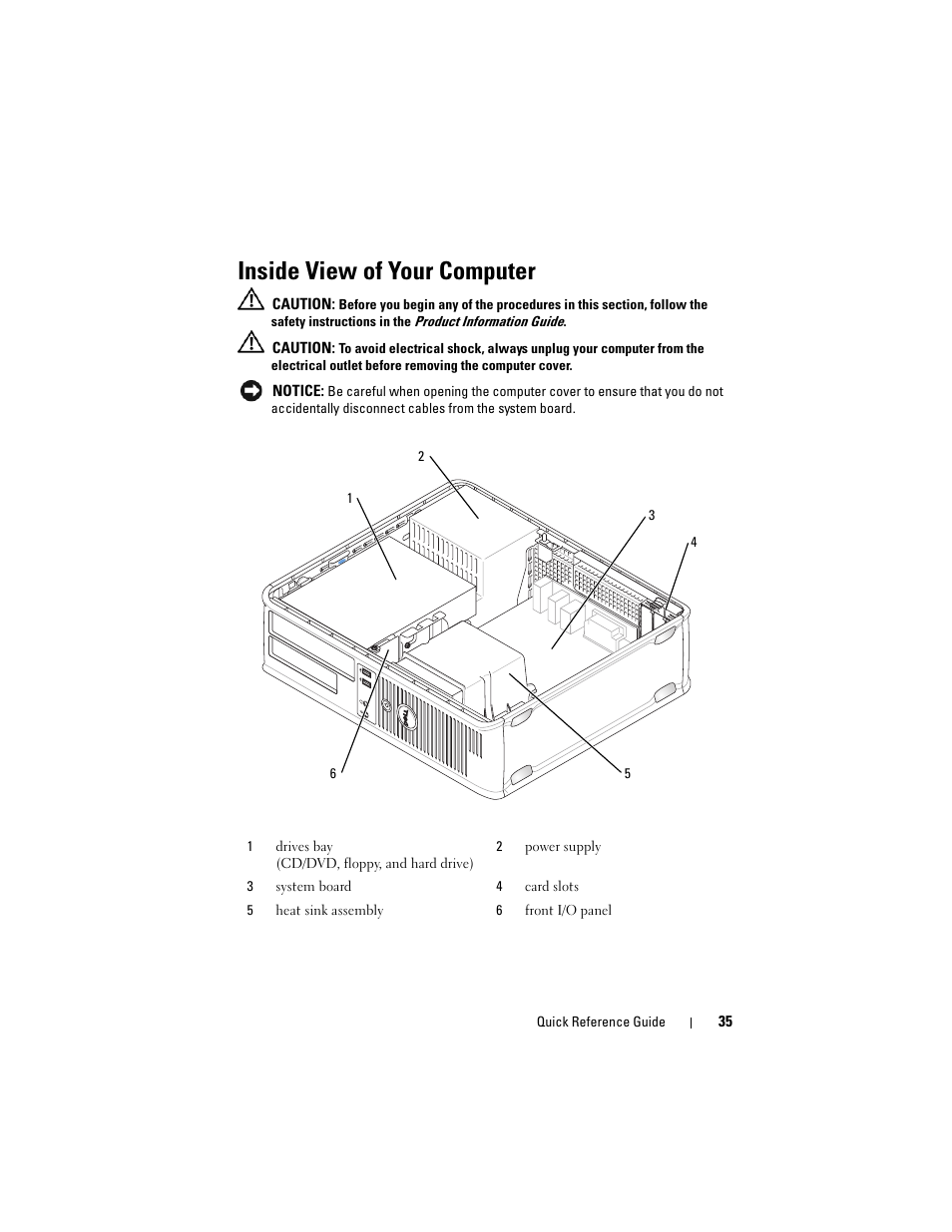 Inside view of your computer | Dell OptiPlex 330 (Late 2007) User Manual | Page 35 / 412