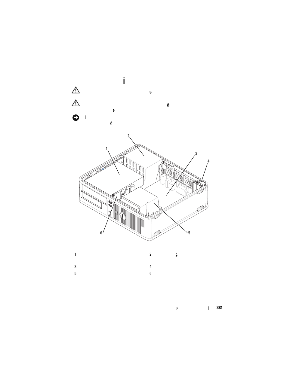 Bilgisayarınızın iç görünümü, Bilgisayarınızın, Ç görünümü | Bilgisayarınızın i ç görünümü | Dell OptiPlex 330 (Late 2007) User Manual | Page 381 / 412