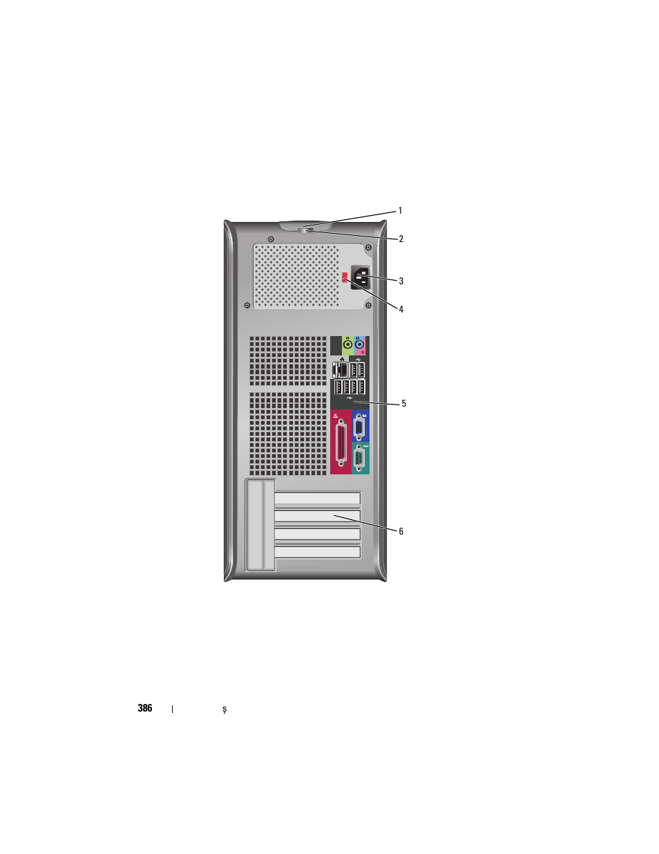 Arkadan görünüm | Dell OptiPlex 330 (Late 2007) User Manual | Page 386 / 412