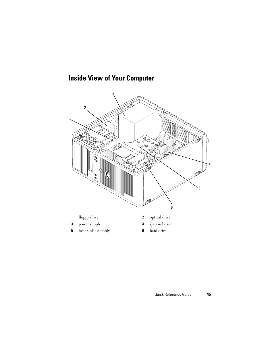 Inside view of your computer | Dell OptiPlex 330 (Late 2007) User Manual | Page 45 / 412