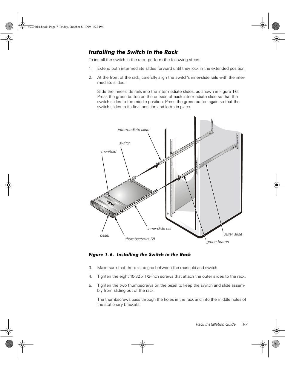 Installing the switch in the rack | Dell PowerVault 51F (8P Fibre Channel Switch) User Manual | Page 23 / 98