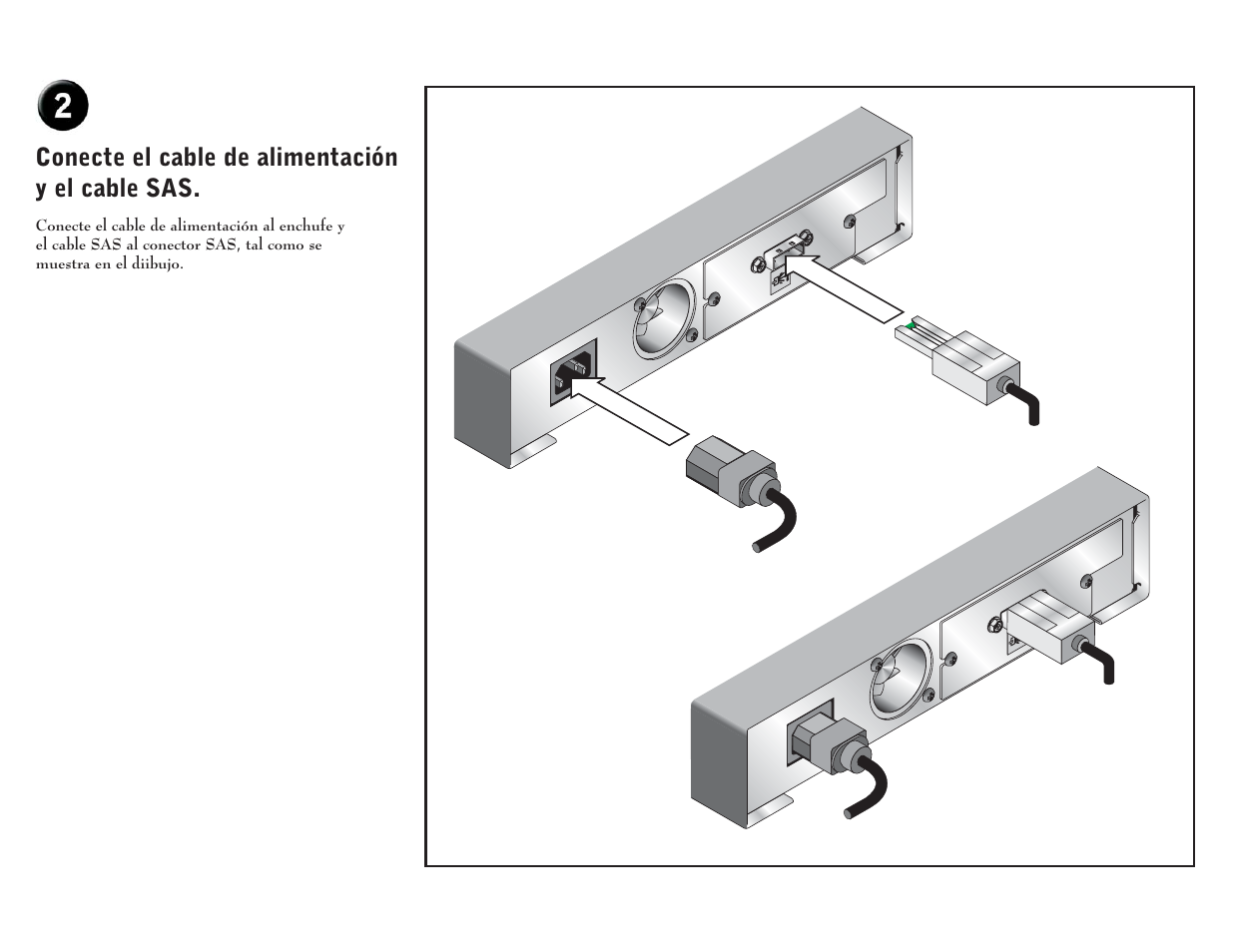 Conecte el cable de alimentación y el cable sas | Dell PowerVault LTO4-120HH User Manual | Page 26 / 33