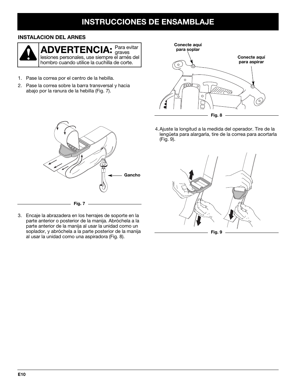 Advertencia, Instrucciones de ensamblaje | MTD YM320BV User Manual | Page 56 / 72