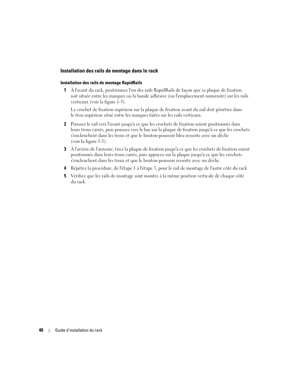 Installation des rails de montage dans le rack | Dell PowerEdge 850 User Manual | Page 42 / 142