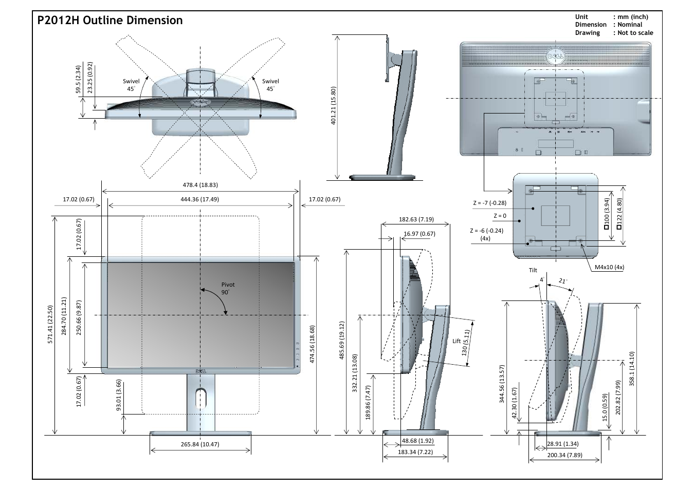 Dell P2012H Monitor User Manual | 1 page