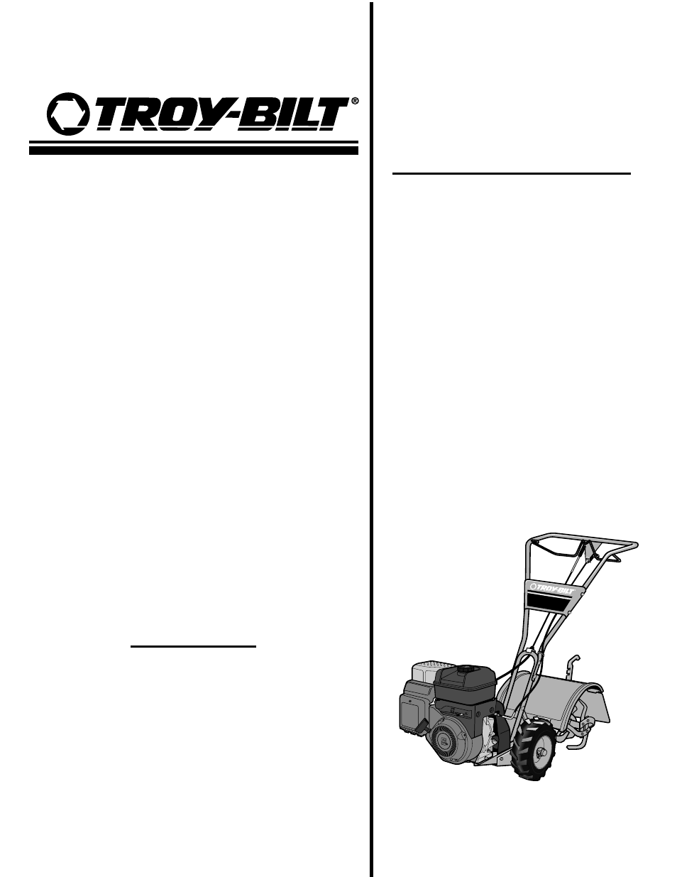 Troy-Bilt BRONCO 5 HP User Manual | 28 pages