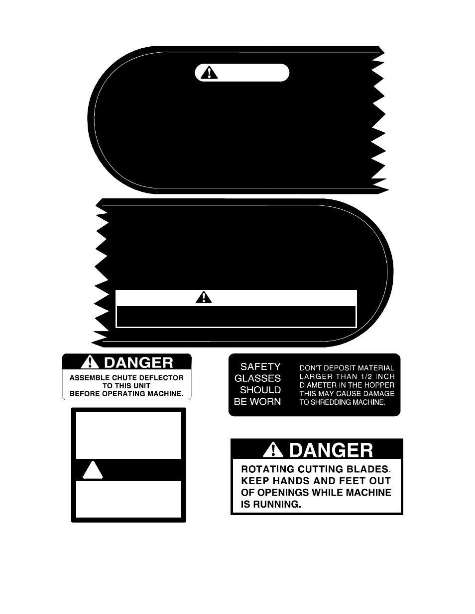 Danger, Warning | MTD 462 thru 465 User Manual | Page 5 / 16