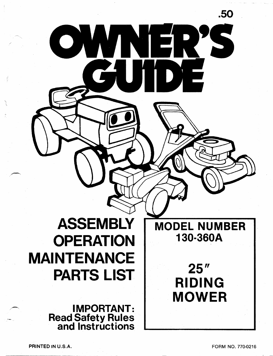 Bolens 130-360A User Manual | 26 pages