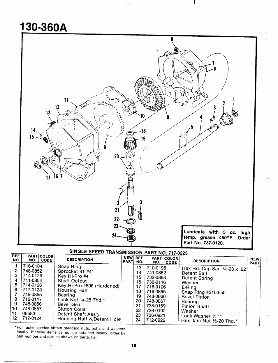 360a | Bolens 130-360A User Manual | Page 16 / 26