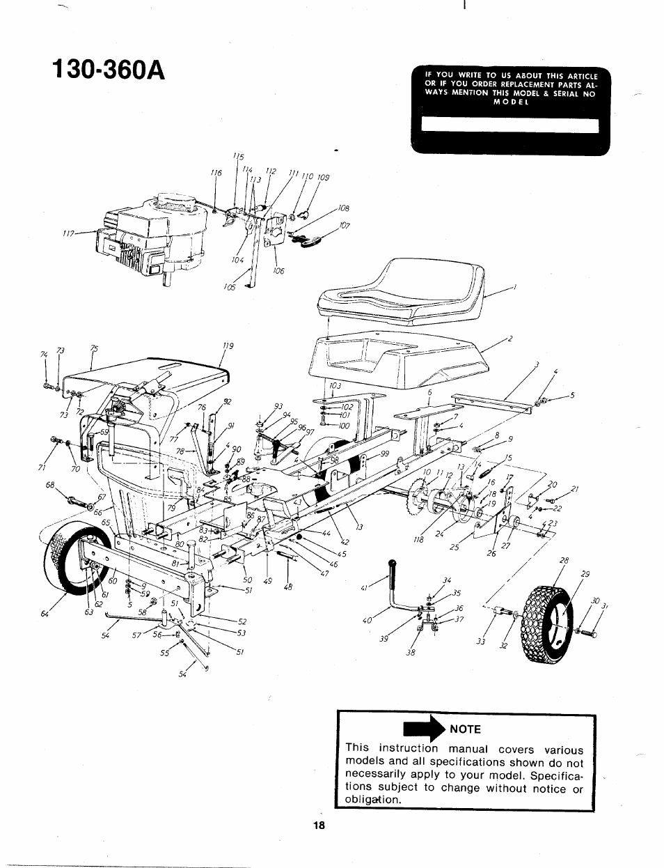 360a | Bolens 130-360A User Manual | Page 18 / 26