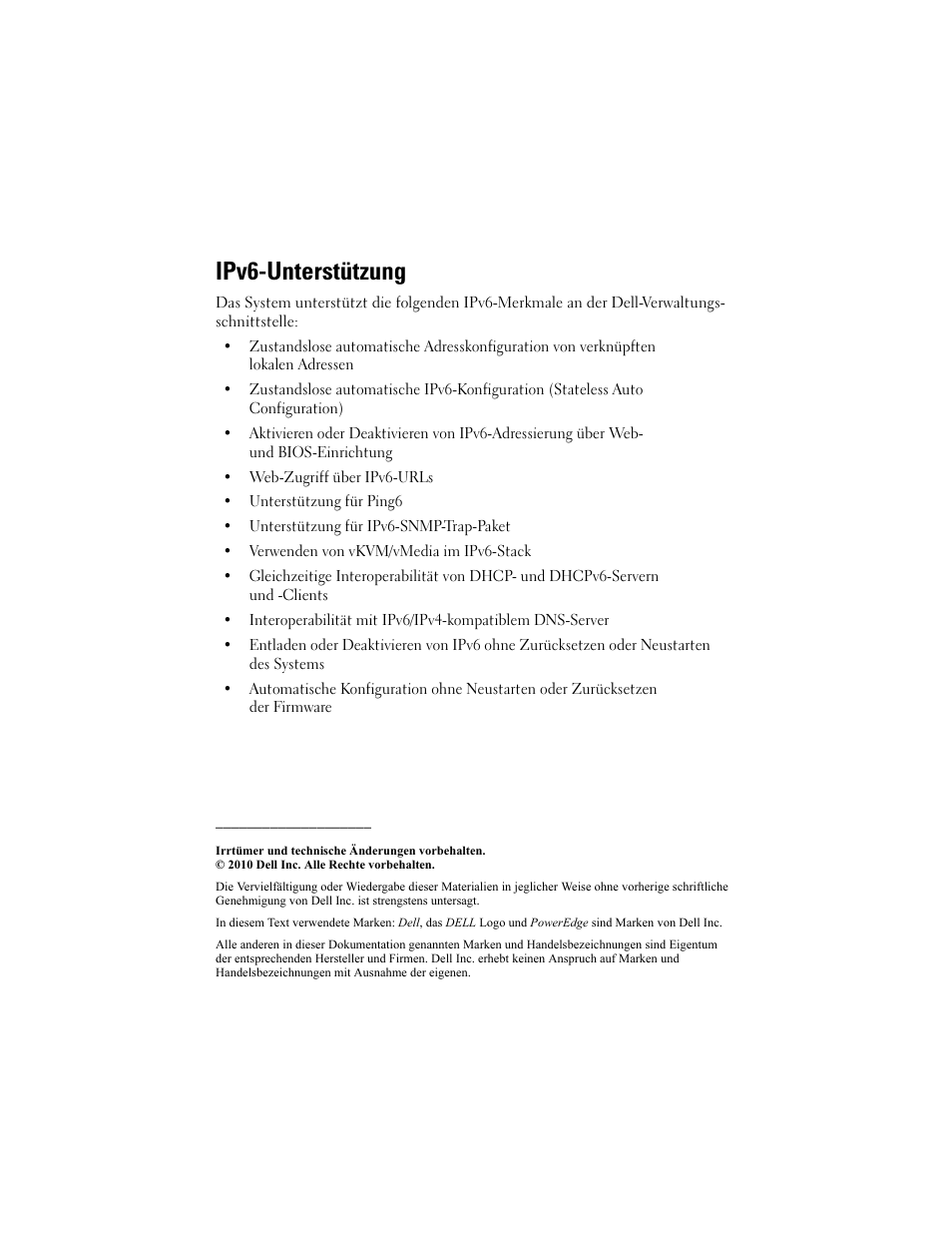 Ipv6-unterstützung | Dell PowerEdge C1100 User Manual | Page 8 / 14