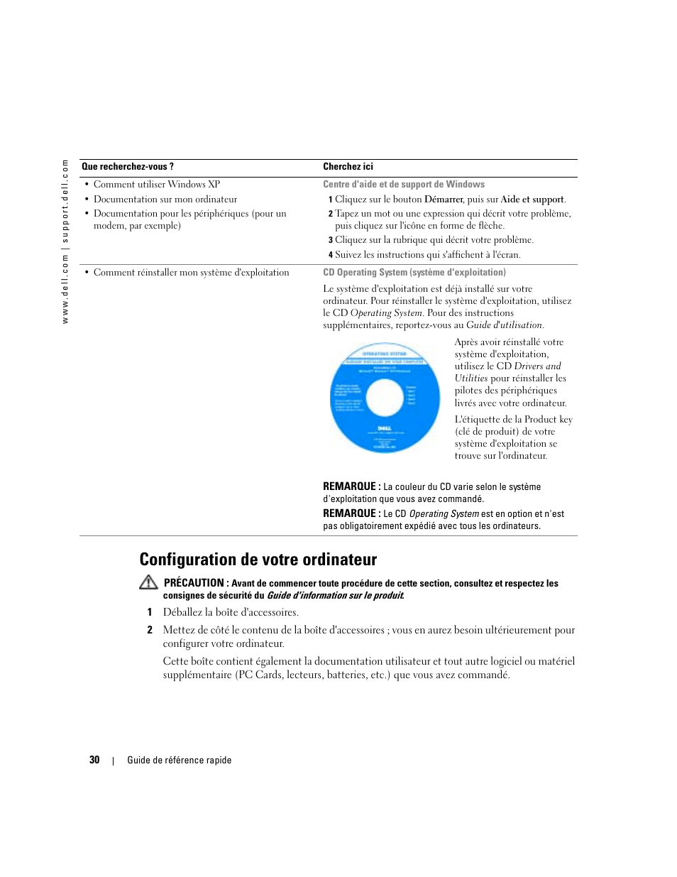 Configuration de votre ordinateur | Dell Latitude X1 User Manual | Page 30 / 88
