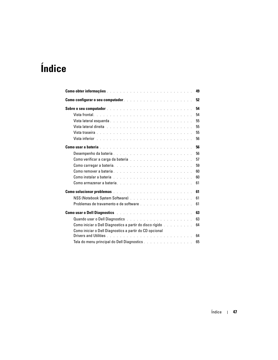 Índice | Dell Latitude X1 User Manual | Page 47 / 88