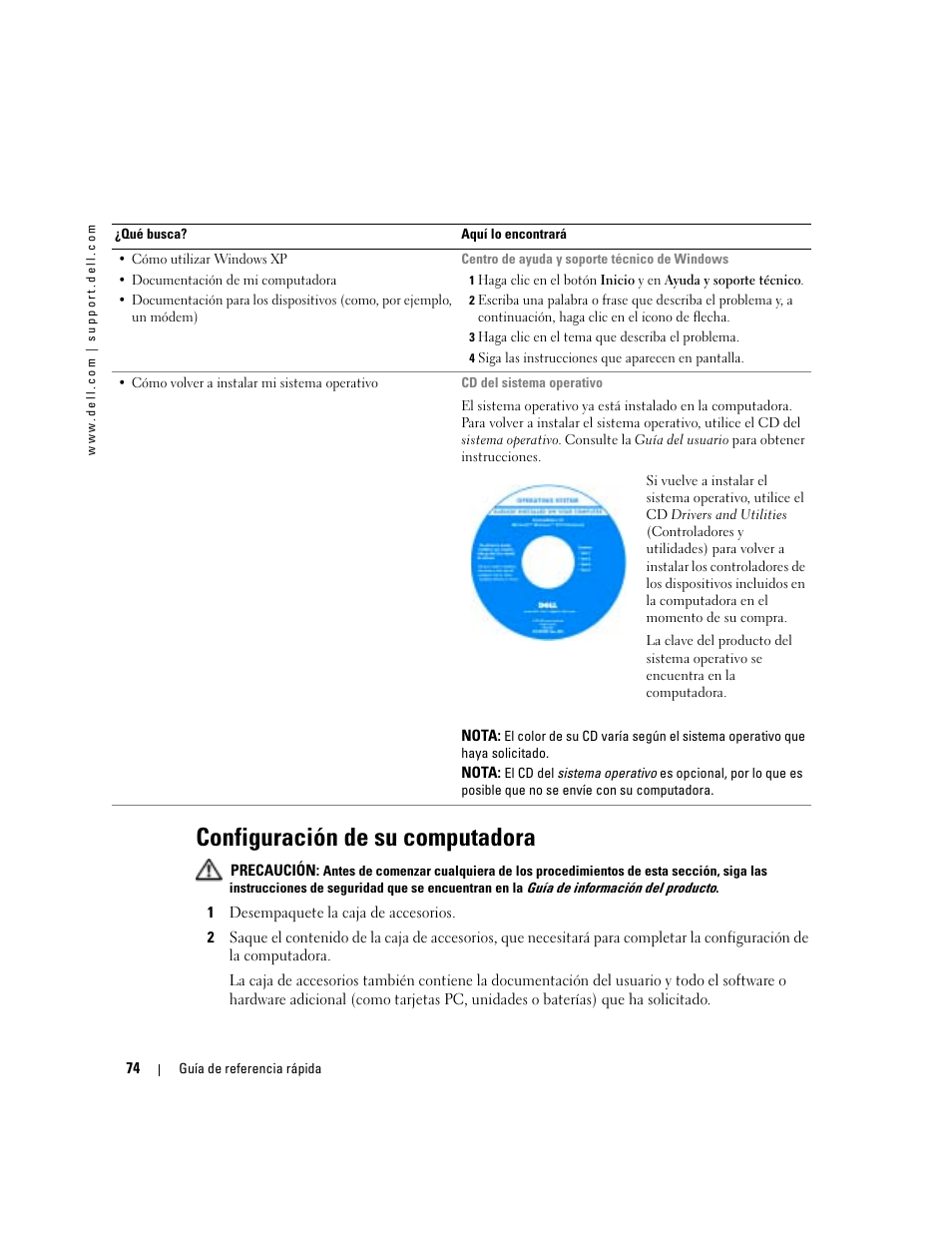 Configuración de su computadora | Dell Latitude X1 User Manual | Page 74 / 88
