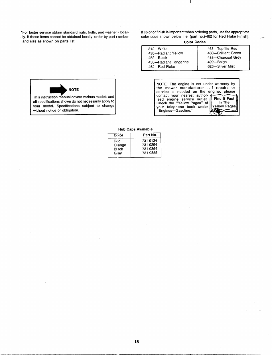 Bolens 116-312-000 User Manual | Page 18 / 19