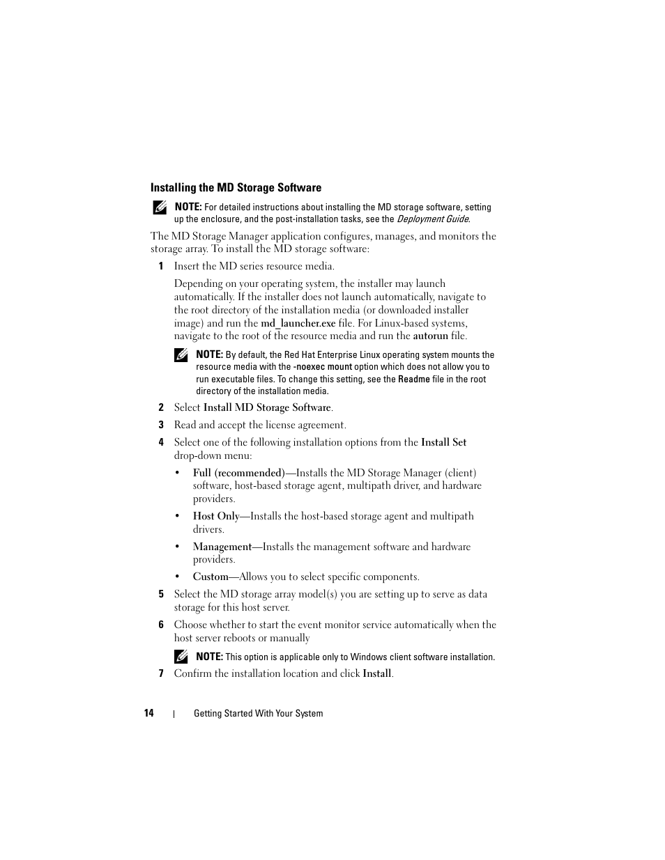 Installing the md storage software | Dell POWERVAULT MD3600F User Manual | Page 16 / 90
