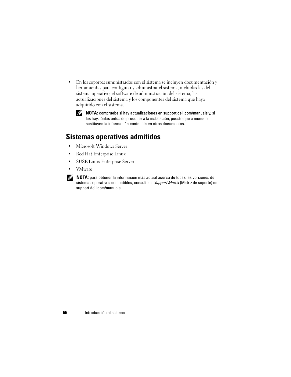 Sistemas operativos admitidos | Dell POWERVAULT MD3600F User Manual | Page 68 / 90