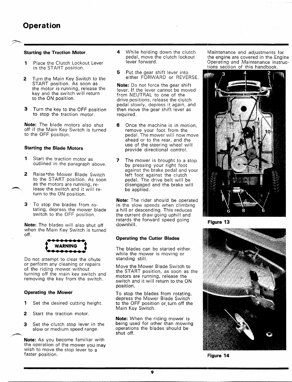 Operation | Bolens 134-585A User Manual | Page 9 / 30