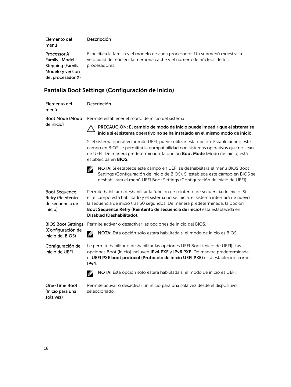 Pantalla boot settings (configuración de inicio) | Dell PowerEdge VRTX User Manual | Page 18 / 191