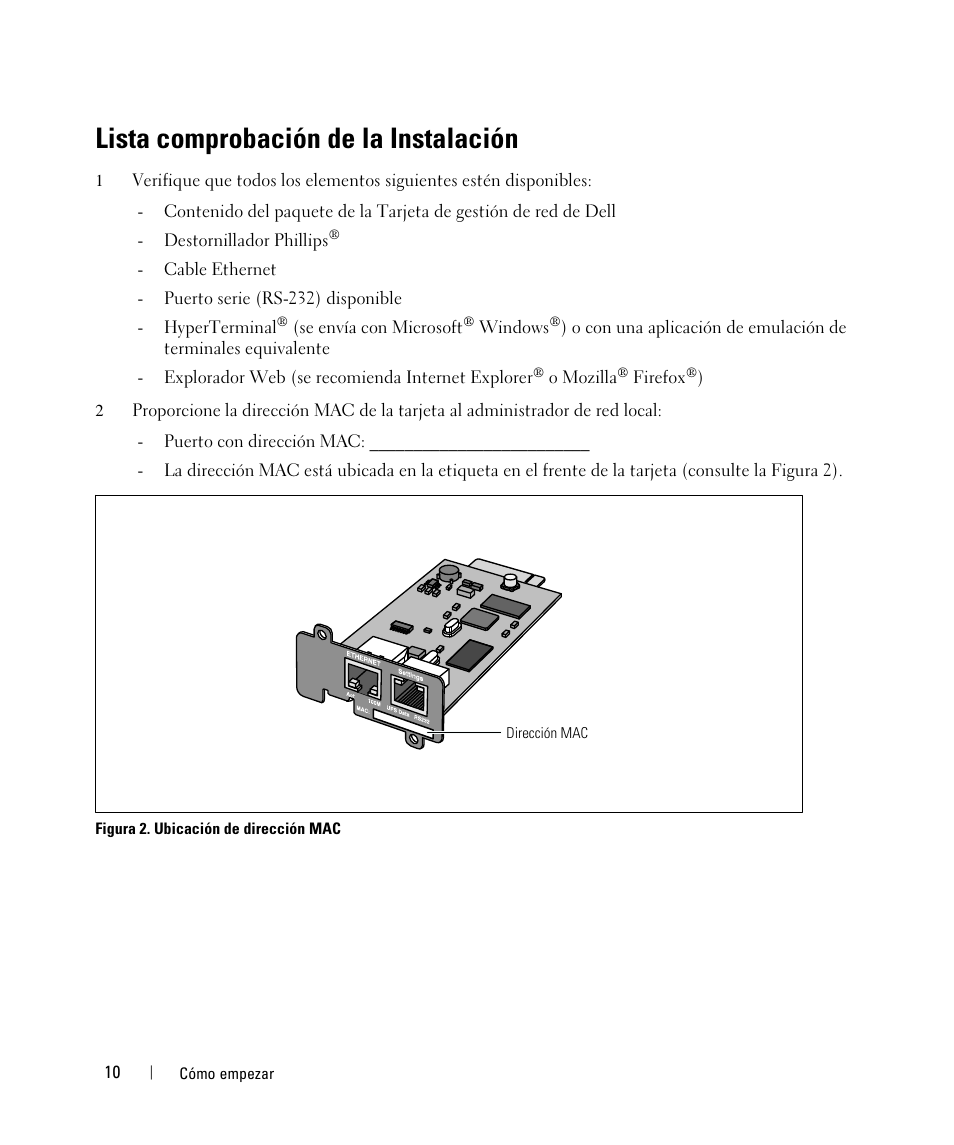 Lista comprobación de la instalación | Dell UPS 1920R User Manual | Page 10 / 90