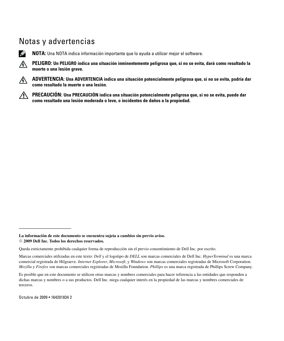 Notas y advertencias | Dell UPS 1920R User Manual | Page 2 / 90