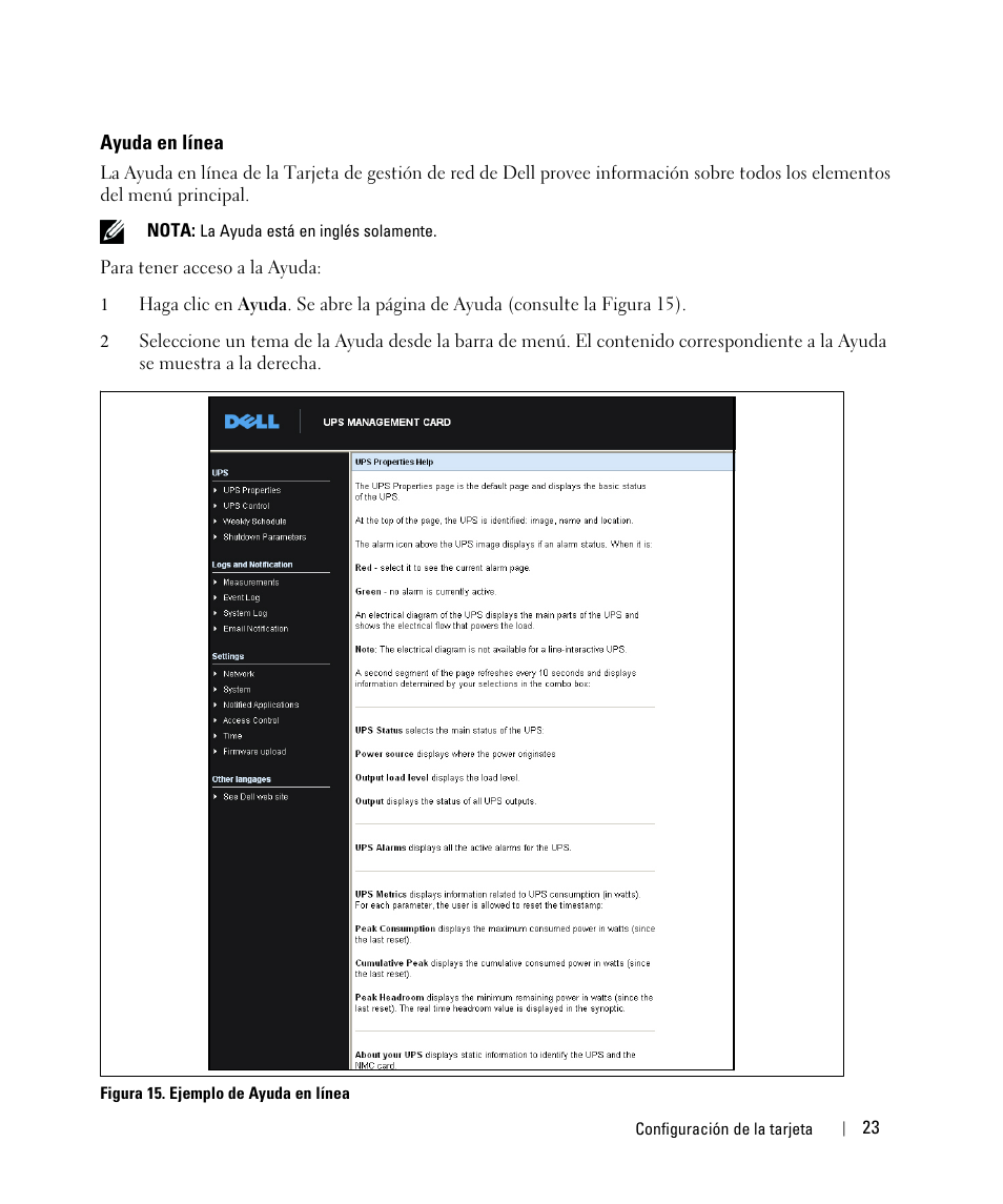Ayuda en línea | Dell UPS 1920R User Manual | Page 23 / 90