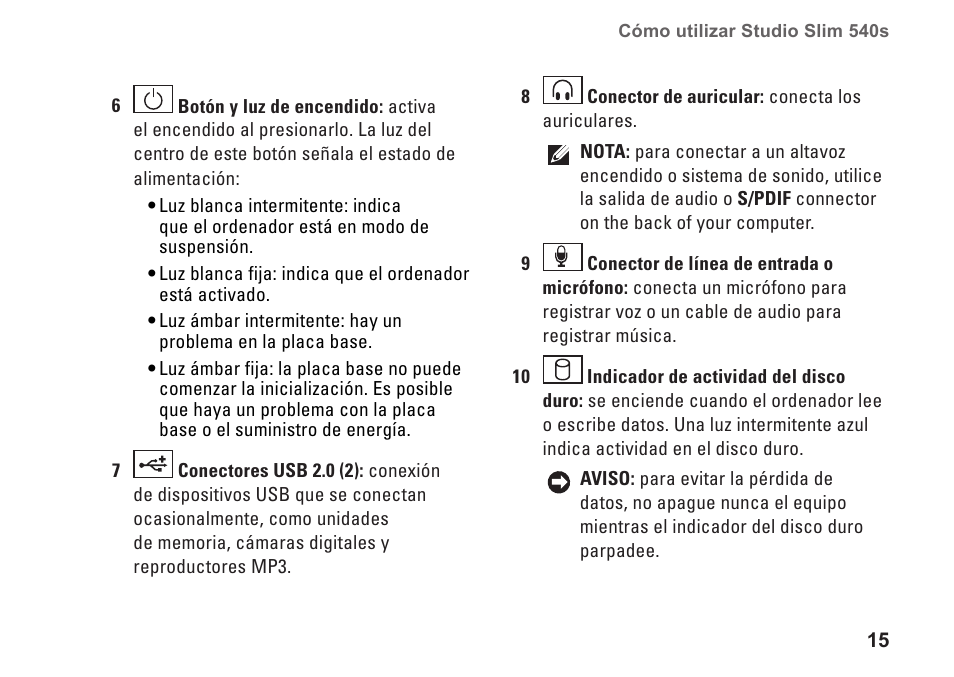 Dell Studio Slim D540S (Late 2008) User Manual | Page 17 / 66
