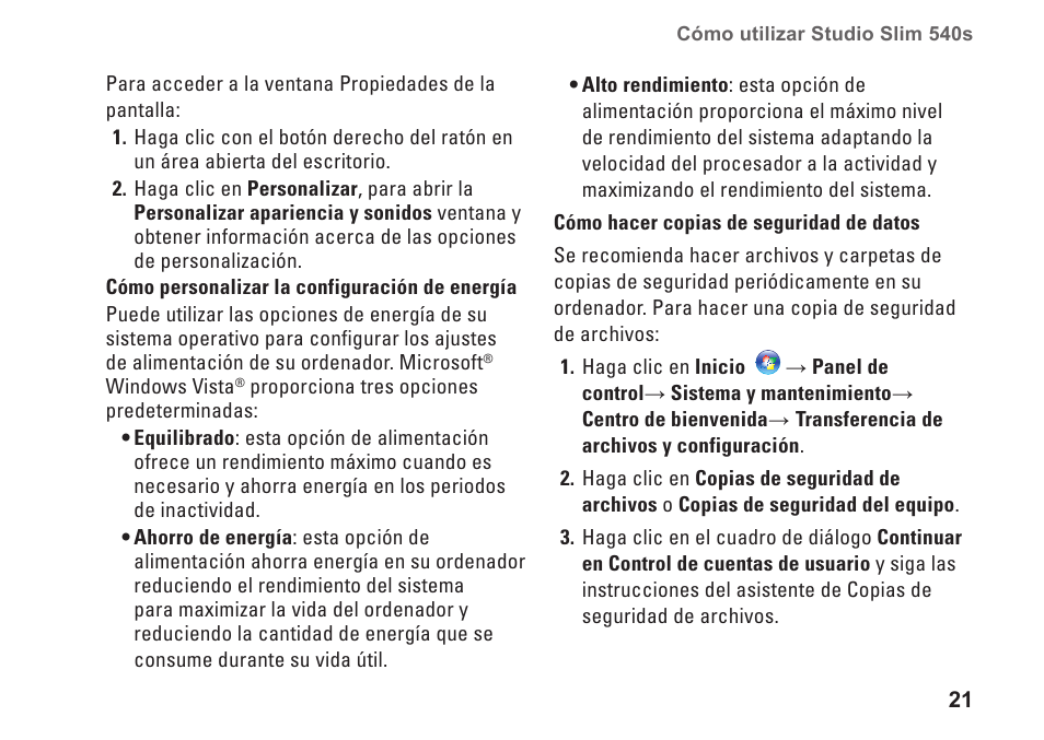 Dell Studio Slim D540S (Late 2008) User Manual | Page 23 / 66