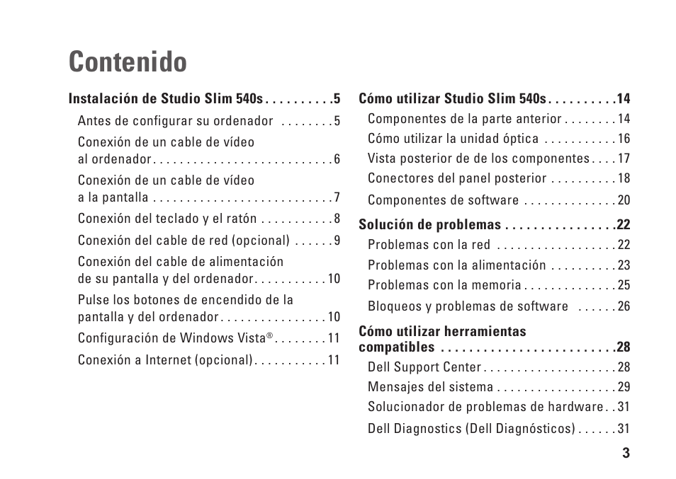 Dell Studio Slim D540S (Late 2008) User Manual | Page 5 / 66