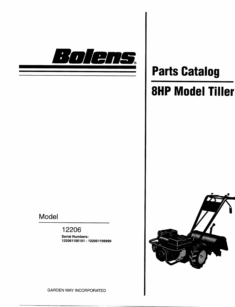 Bolens 12206 User Manual | 16 pages