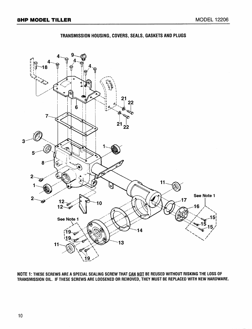 8hp model tiller | Bolens 12206 User Manual | Page 10 / 16