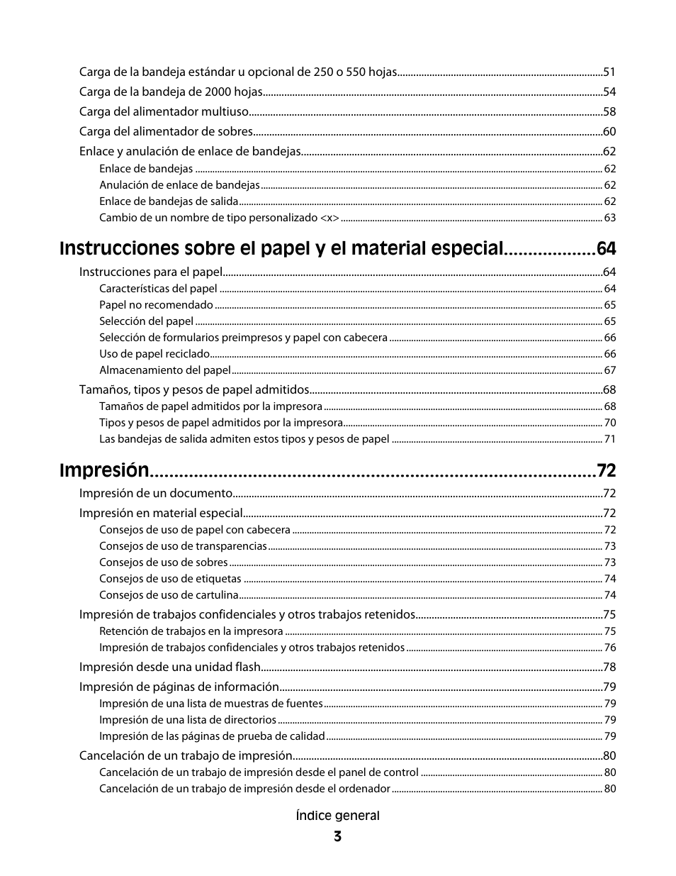 Impresión | Dell 5530/dn Mono Laser Printer User Manual | Page 3 / 217