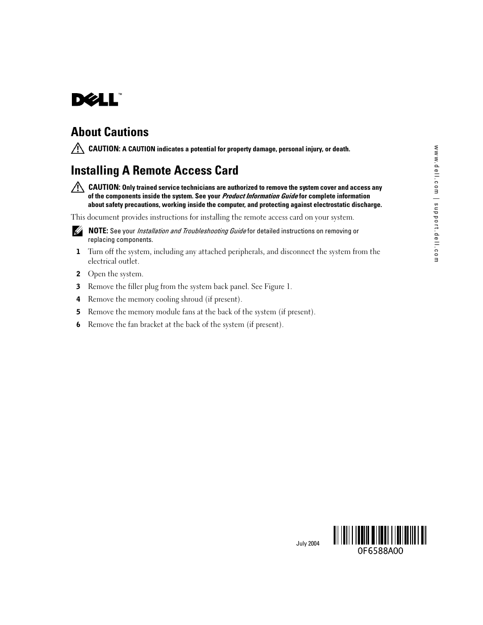 Dell PowerEdge 2850 User Manual | 22 pages