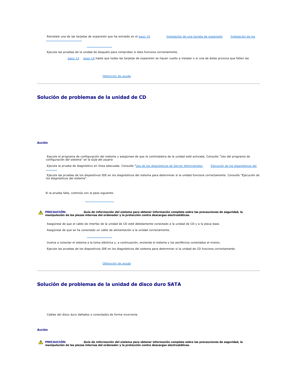 Solución de problemas de la unidad de cd, Consulte | Dell PowerEdge 750 User Manual | Page 43 / 78