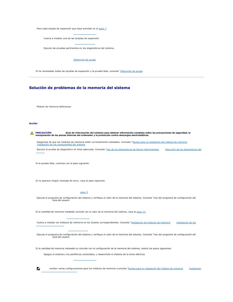 Solución de problemas de la memoria del sistema | Dell PowerEdge 750 User Manual | Page 46 / 78