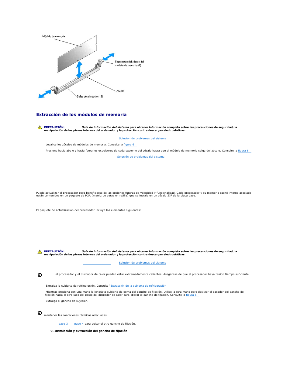 Procesador, Reemplazo del procesador | Dell PowerEdge 750 User Manual | Page 57 / 78