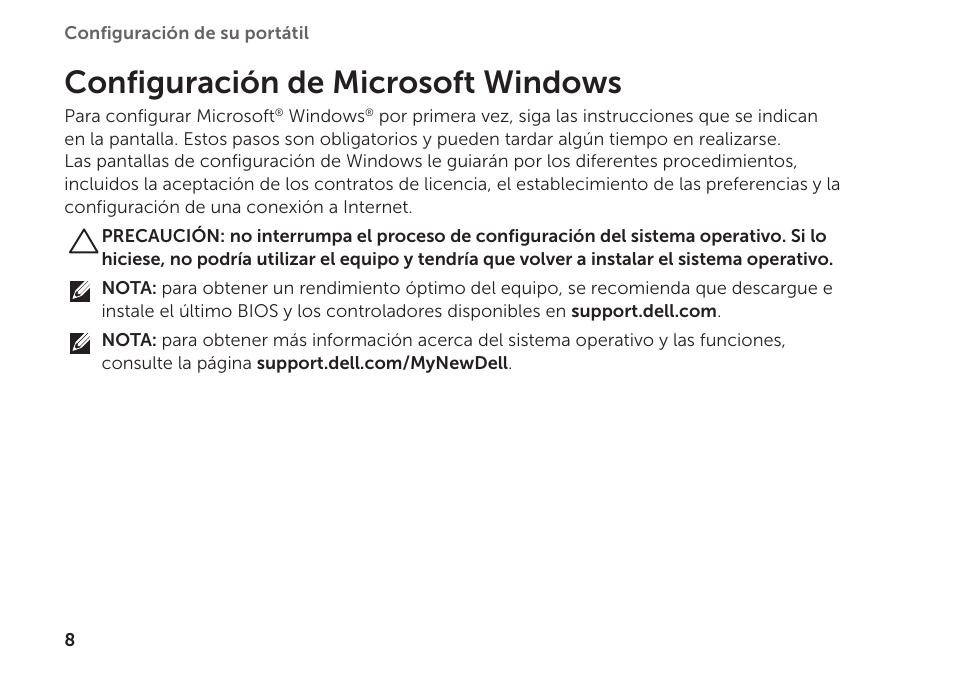 Configuración de microsoft windows | Dell Inspiron Mini Duo (1090, Late 2010) User Manual | Page 10 / 102