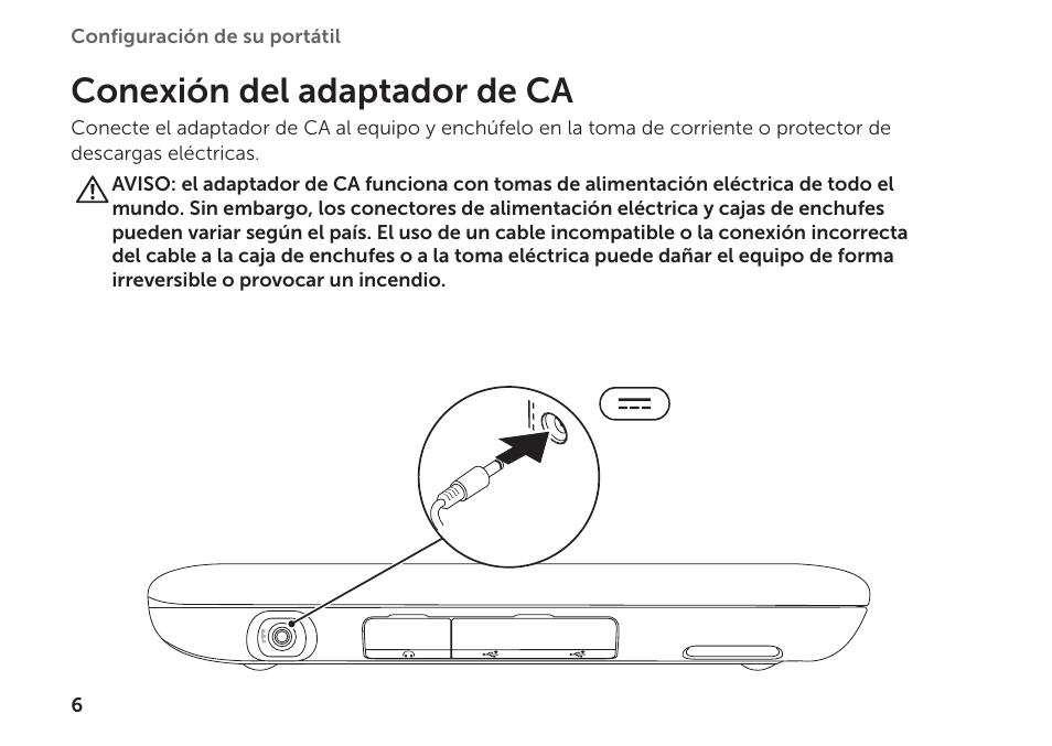 Conexión del adaptador de ca | Dell Inspiron Mini Duo (1090, Late 2010) User Manual | Page 8 / 102