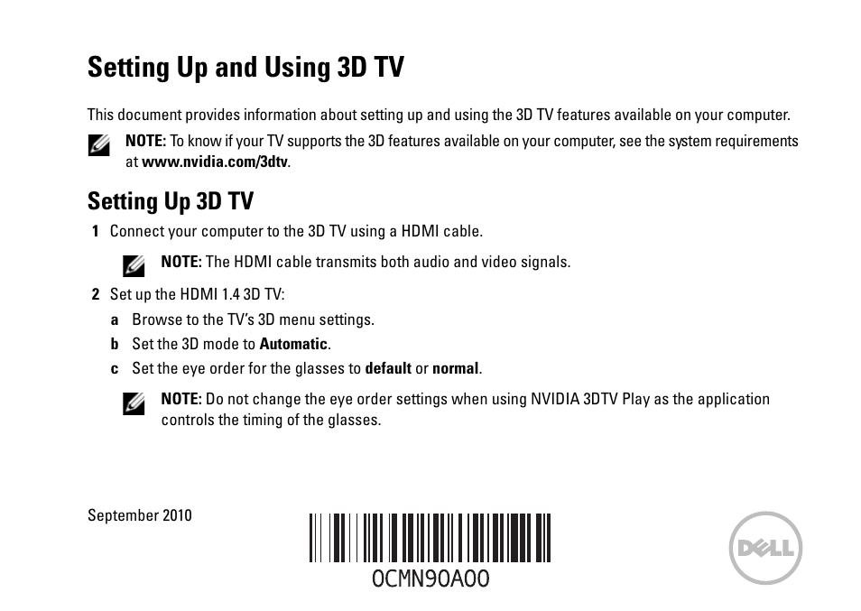 Dell XPS 14 (L401X, Late 2010) User Manual | 36 pages