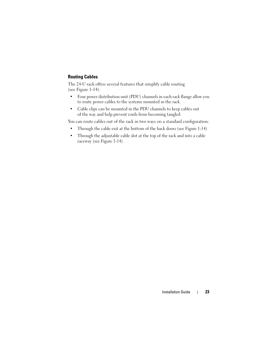 Routing cables | Dell PowerEdge Rack Enclosure 2420 User Manual | Page 25 / 148