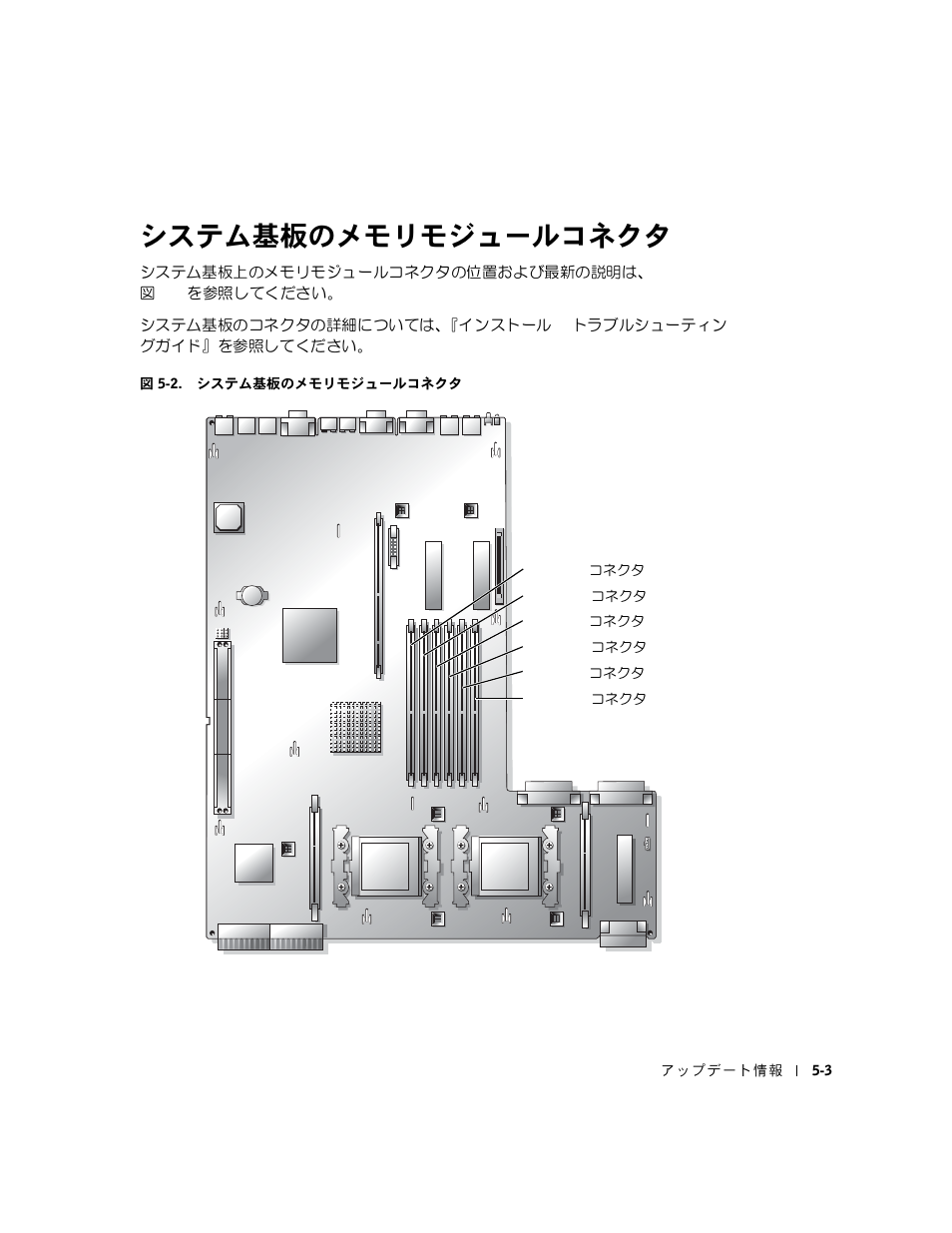 システム基板のメモリモジュールコネクタ | Dell PowerEdge 2650 User Manual | Page 39 / 58