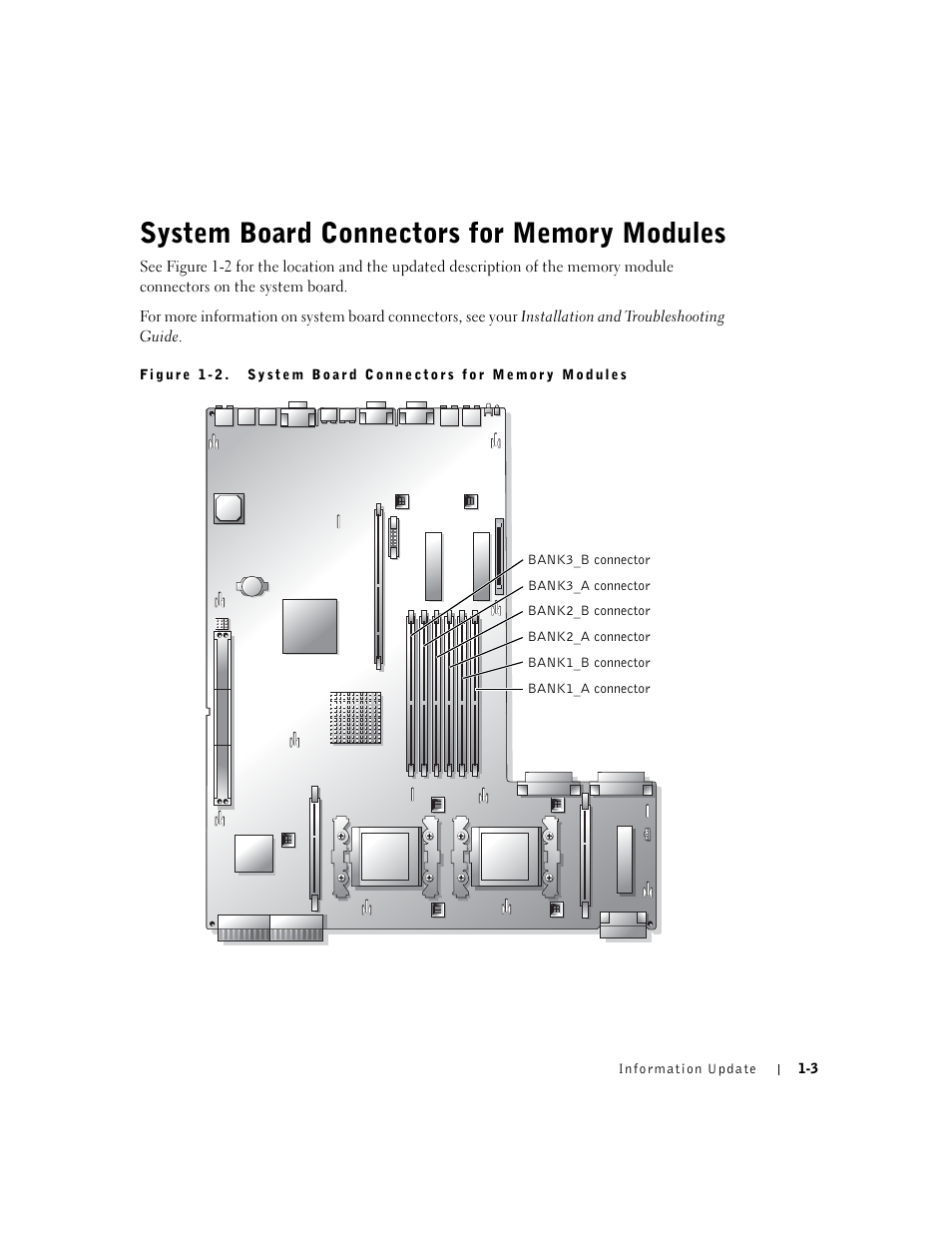 System board connectors for memory modules | Dell PowerEdge 2650 User Manual | Page 5 / 58