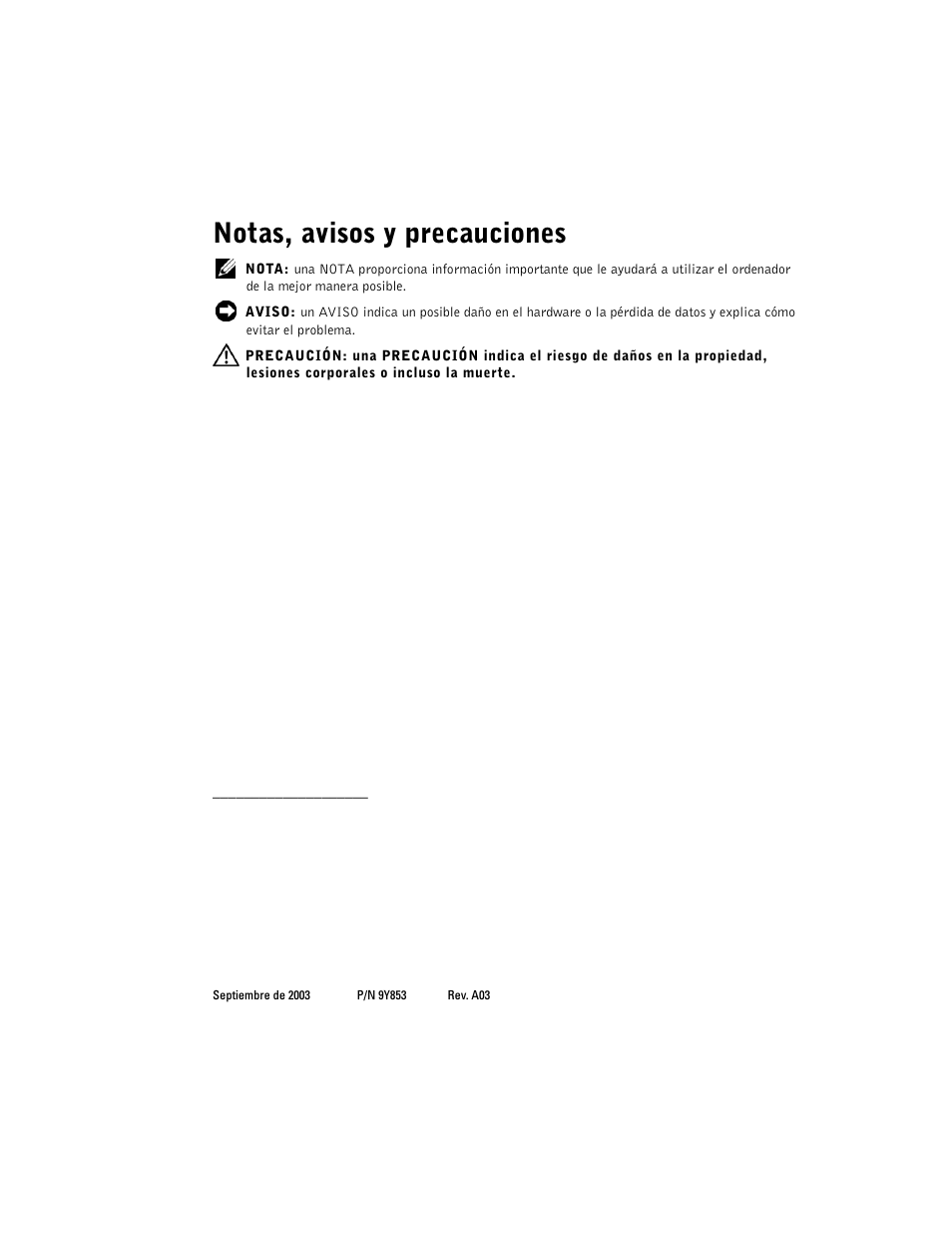 Notas, avisos y precauciones | Dell PowerEdge 2650 User Manual | Page 52 / 58